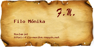Filo Mónika névjegykártya
